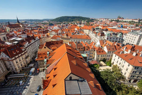 Vista Praszky Hrad Desde Casco Antiguo Praga —  Fotos de Stock