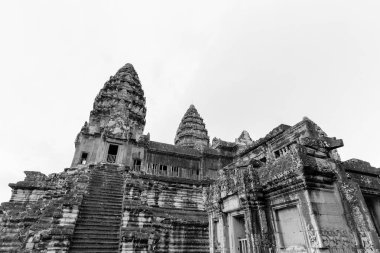 UNESCO miras sitesine giden merdivenler Angkor Wat, Siem Reap, Kamboçya.