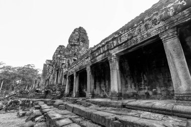 Bayon 'un güzel manzarası, Angkor Thom, Kamboçya.