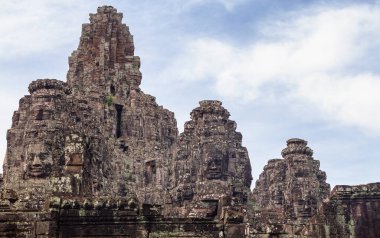 Angkor Thom 'daki Bayon kalıntıları, Siem Reap, Kamboçya.