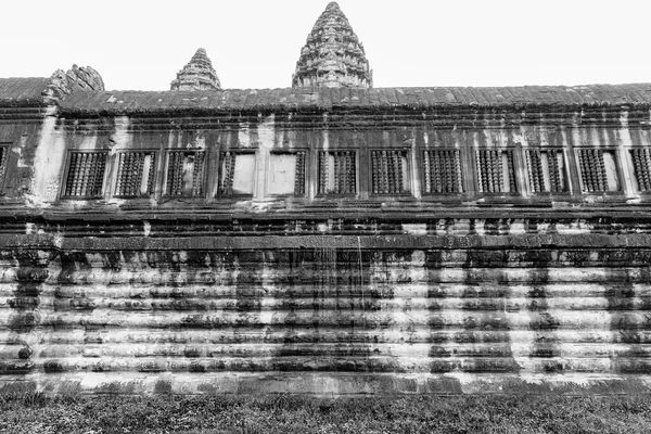 Vista Preto Branco Patrimônio Unesco Angkor Wat Siem Reap Camboja — Fotografia de Stock