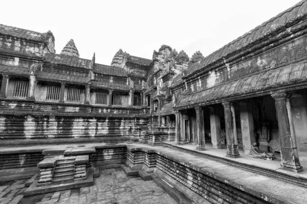 Vnitřní Pohled Památky Unesco Angkor Wat Siem Reap Kambodža — Stock fotografie