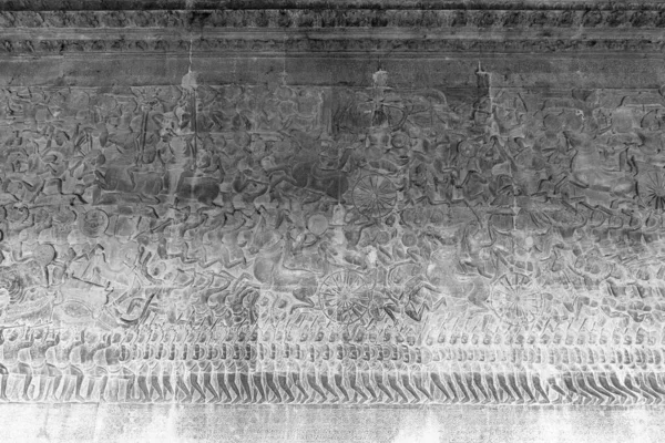 Καταπληκτικά Γλυπτά Στο Angkor Wat Siem Reap Καμπότζη — Φωτογραφία Αρχείου