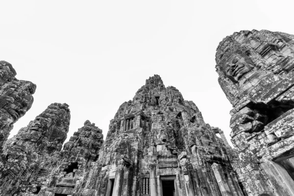 Caras Talladas Masivas Angkor Thom Siem Reap Camboya — Foto de Stock