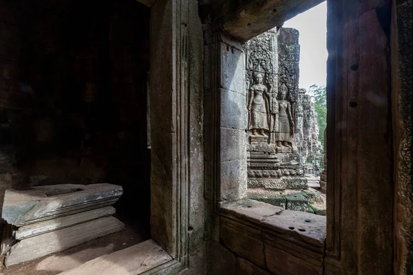 Ventana Bayon Angkor Thom Siem Reap Camboya —  Fotos de Stock
