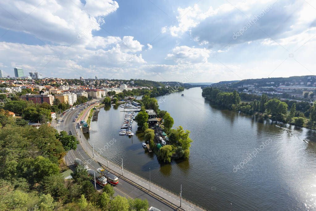 Lovely city views from the Vysehrad castle in Prague. 