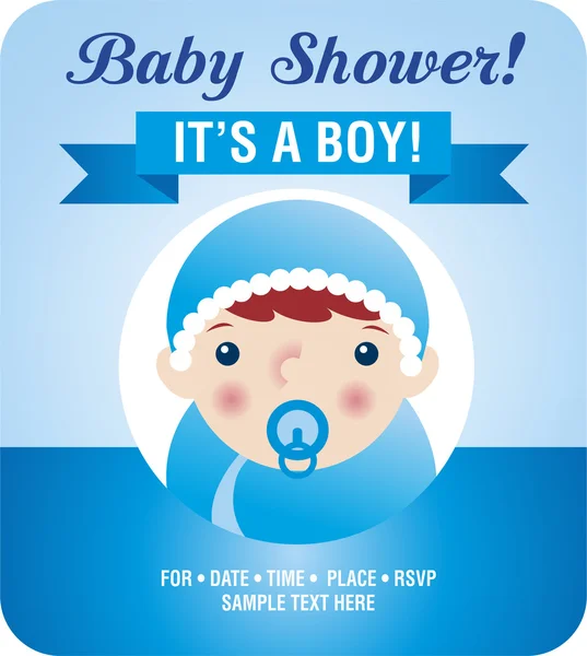Bebê menino chuveiro —  Vetores de Stock