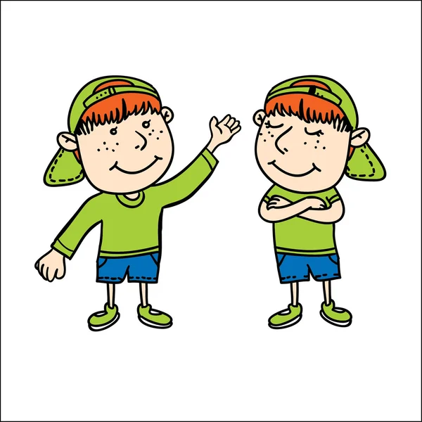 Little readhead boys — Stock Vector