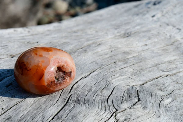 Uma Imagem Gede Carnelian Vermelho Pedaço Grande Driftwood Weathered — Fotografia de Stock