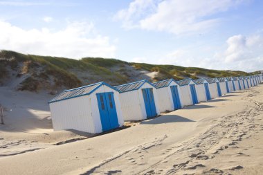 Hollandalı küçük de koog texel, Hollanda Beach evler.
