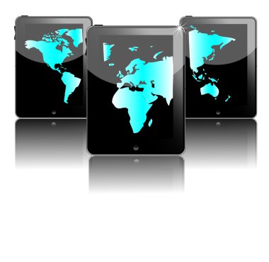 üç siyah tablet pc