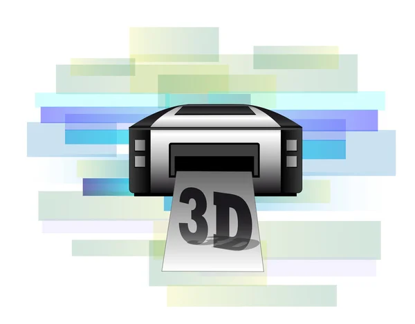 Illustratie van printers die 3D-producten maken — Stockvector