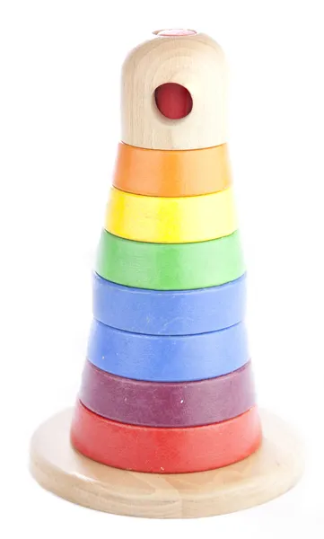 Tower of colorful blocks isolated on white background — Stock Photo, Image