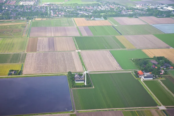 Pays-Bas d'en haut. Vue aérienne du paysage agricole — Photo