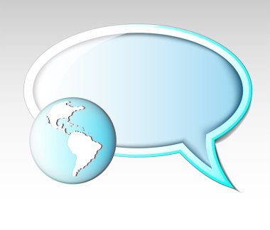 metin balon dünya ile Illustration. Bu görüntü unsurları nasa tarafından döşenmiştir.