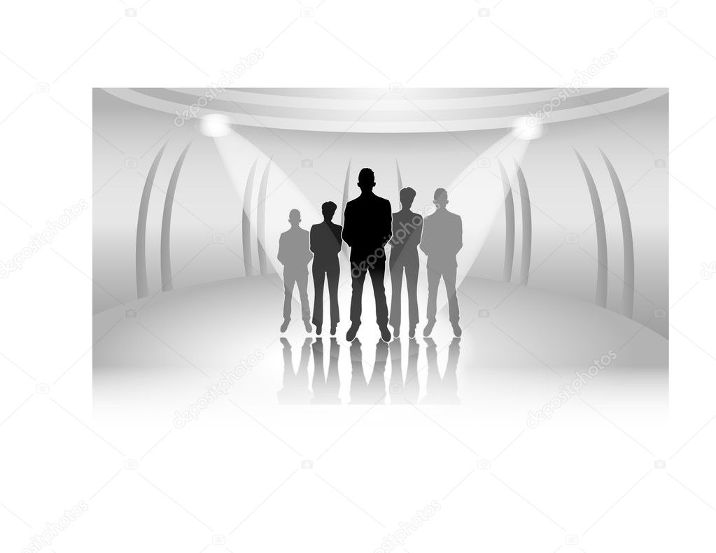 Illustration of business people with clear lights