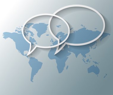 illusztráció a szöveg ballonokat a világ megjelenítése háttér