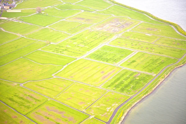 Paisaje agrícola holandés desde arriba, Países Bajos — Foto de Stock