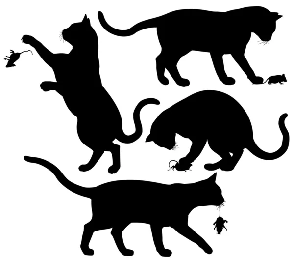 Kucing dan Tikus - Stok Vektor