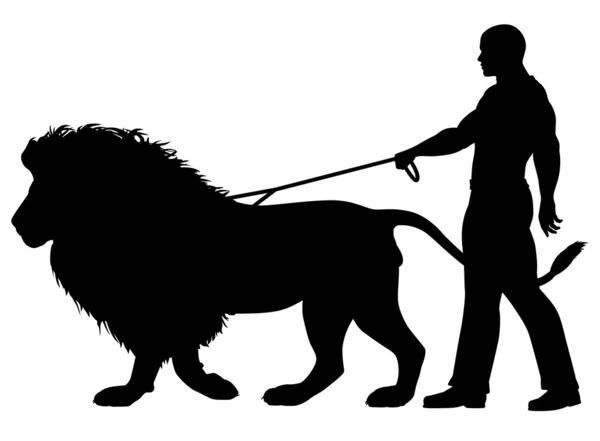 Promeneur de lion — Image vectorielle