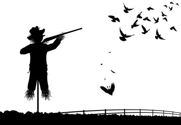 Shotgun scarecrow — Stock Vector