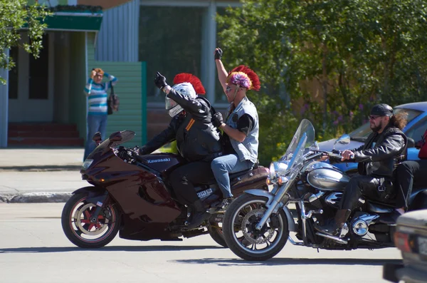 Motorkáři v vorkuta — Stock fotografie