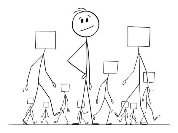 Person Stående Vår av Kråkan, Olika Individualitet, Vektor tecknad Stick Figur Illustration — Stock vektor