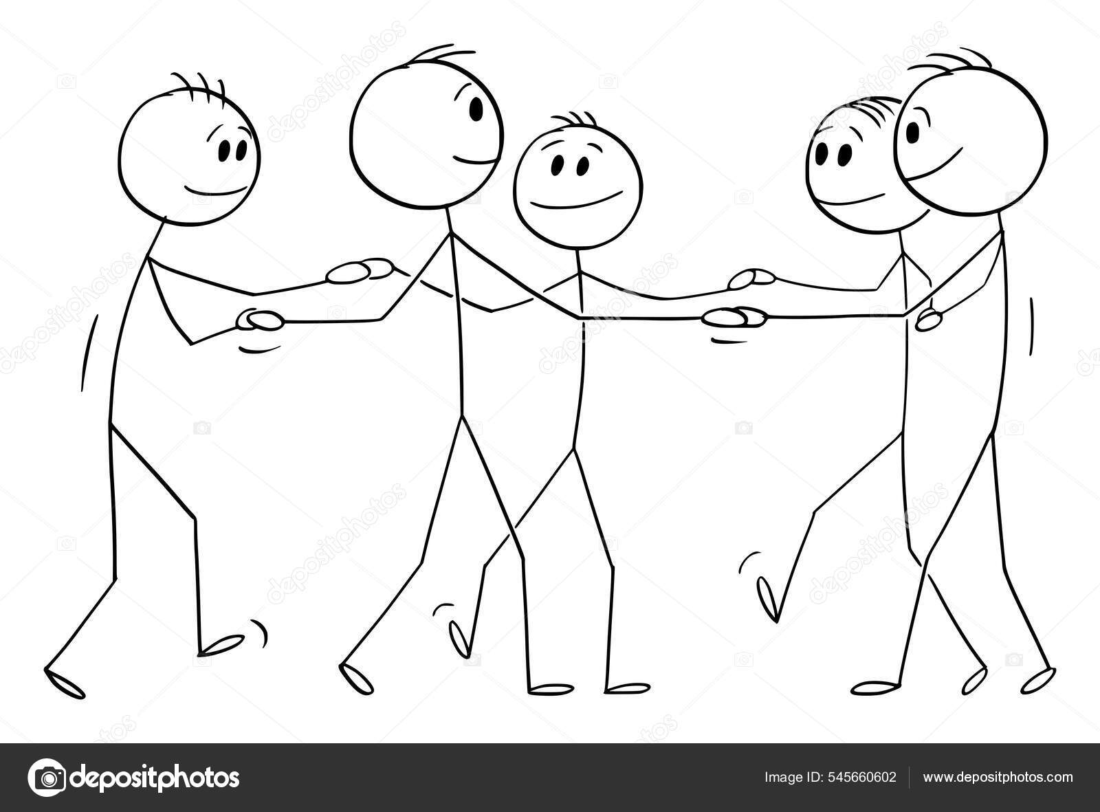 Hand sketch of a group friends Royalty Free Vector Image