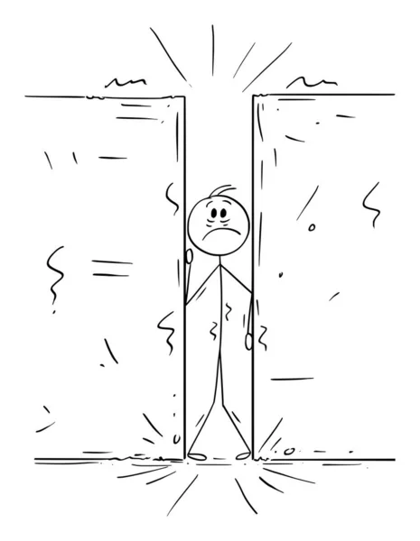 Uomo d'affari o persona sotto pressione, illustrazione della figura del bastone del fumetto del vettore — Vettoriale Stock