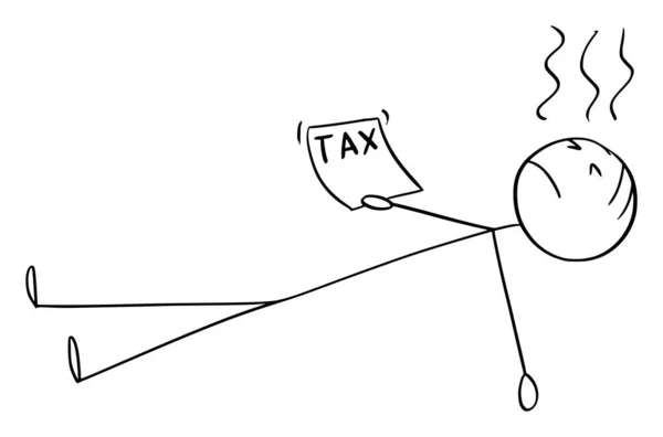 Шокированный Бизнесмен Человек Лежащий Земле Слабо Высоких Налогов Векторная Фигура — стоковый вектор