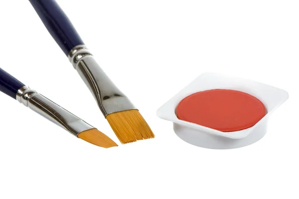 Watercolor and Paint Brush — Stock Photo, Image