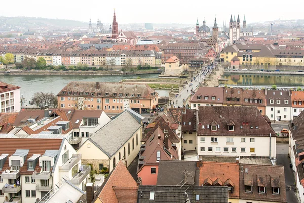 Pohled přes město Würzburg — Stock fotografie