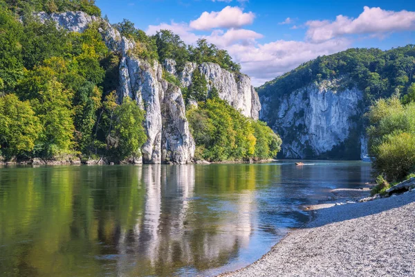 Klippor Donau Gorge Även Kallad Weltenburg Narrows — Stockfoto