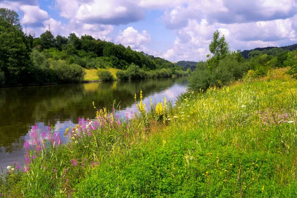 Paysage Idyllique Long Canal Altmuehltal Bavière Allemagne — Photo