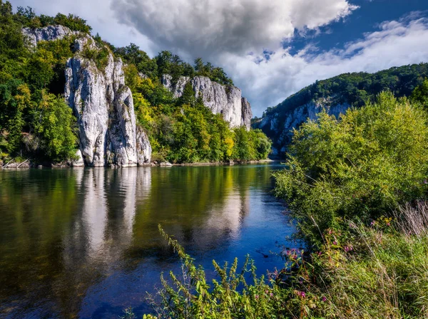 Klippor Donau Gorge Även Kallad Weltenburg Narrows — Stockfoto