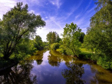 Idyllic landscape at the river Altmuehl in Bavaria