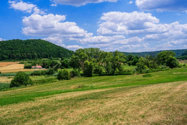 Idylická Krajina Údolí Altmuehltal Bavorsko Německo — Stock fotografie