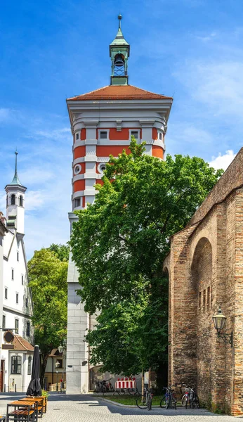 Rotes Tor Tower Augsburg Německo — Stock fotografie