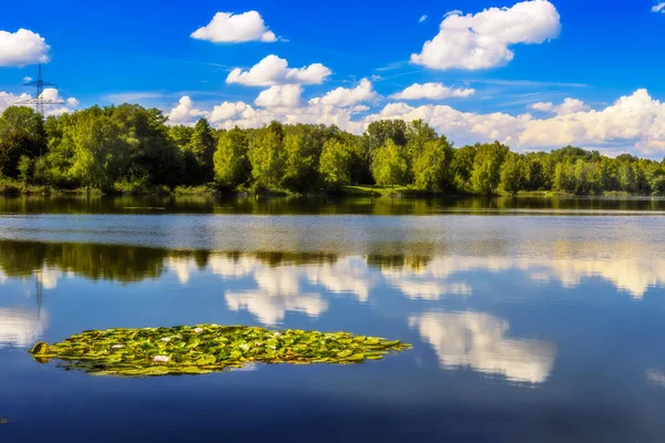 Höstlandskap Med Idyllisk Sjö Bayern — Stockfoto