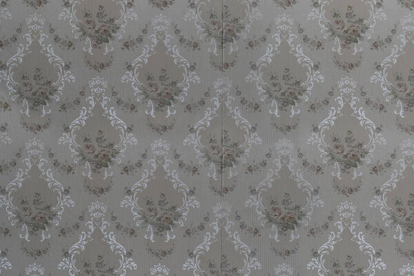 A Victorian retro floral damask ornament wallpaper in tan and brown design