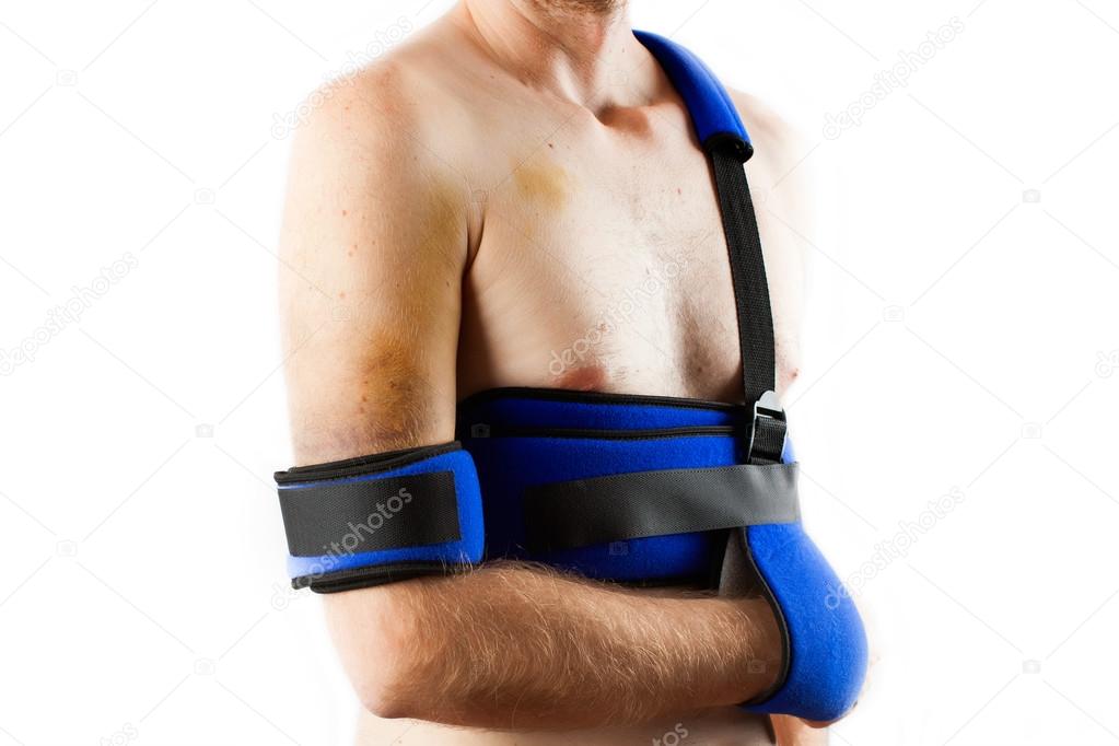 Patient wearing brace