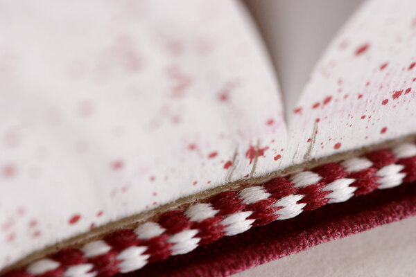 Book binding closeup