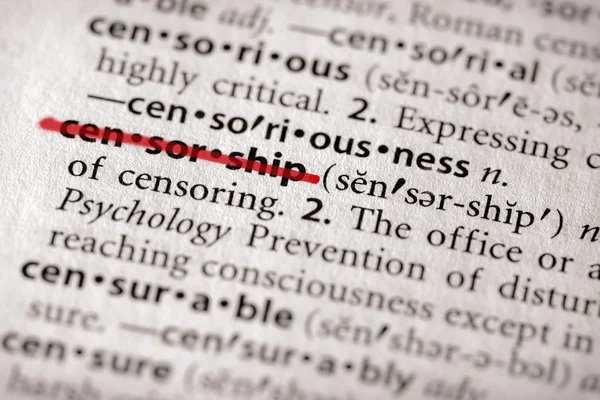 Dictionary Series - Diversos: censura censurada — Fotografia de Stock