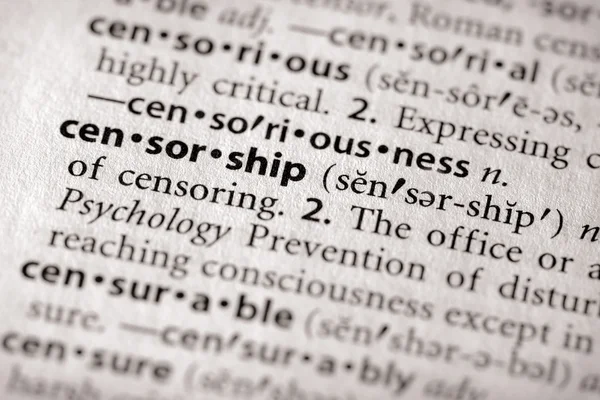 Dictionary Series - Diversos: censura — Fotografia de Stock