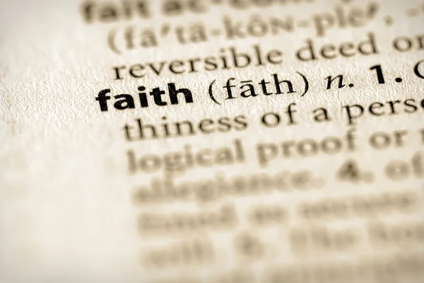 Словник серії - Релігія: віра — стокове фото
