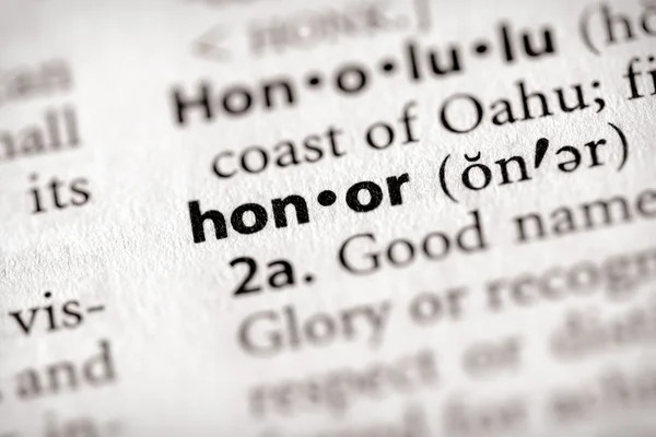 Dictionary Series - Atributos: honor —  Fotos de Stock