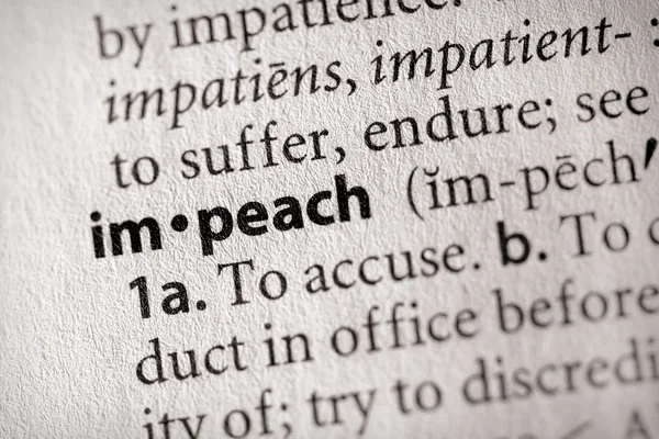 Woordenboek Series - politiek: impeach — Stockfoto