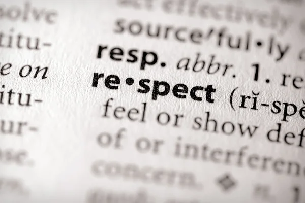 Σειρά λεξικό - αποδίδει: σεβασμός — Φωτογραφία Αρχείου