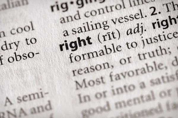 Dictionary Series - Philosophy: right — Stock Photo, Image