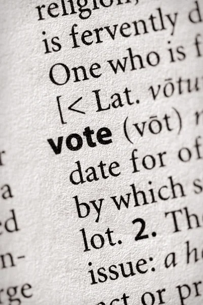 Серия словарей - Политика: голосование — стоковое фото